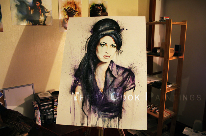 832x551 Painted Amy Winehouse. My Biggest Painting To Date Loiter.co - Amy Painting