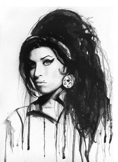 236x325 Amy Winehouse Minimalism Original Pencil Drawing Fine Art Portrait - Amy Winehouse Painting