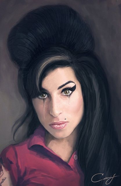 417x640 Amywinehouse Painting Sad Passing - Amy Winehouse Painting