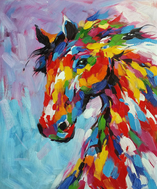 533x640 Knife Oil Painting Horse On Canvas Abstract Living Room Wall Art - An Oil Painting