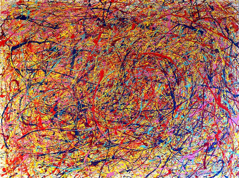 800x595 Abstract Jackson Pollock Painting Original Art Titled Dynamic - An Original Pollock Painting