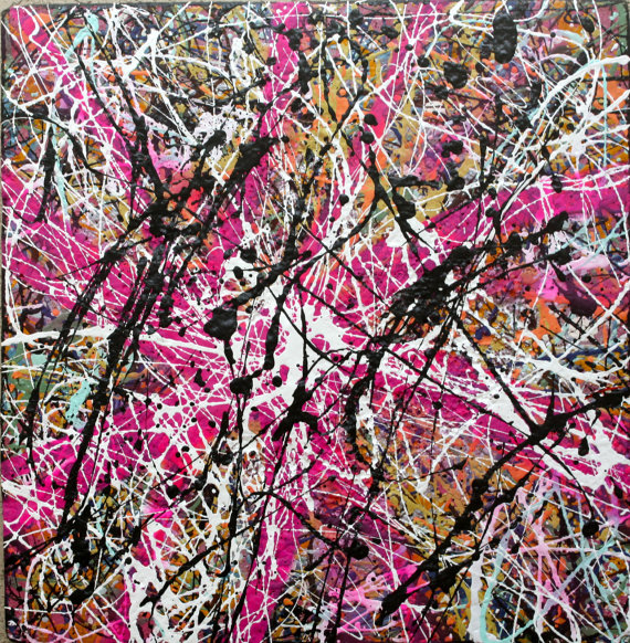 570x582 Original Abstract Jackson Pollock Style Medium Contemporary Street - An Original Pollock Painting