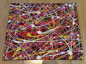 300x225 Original Painting On Canvas, Jackson Pollock Stone Roses John - An Original Pollock Painting