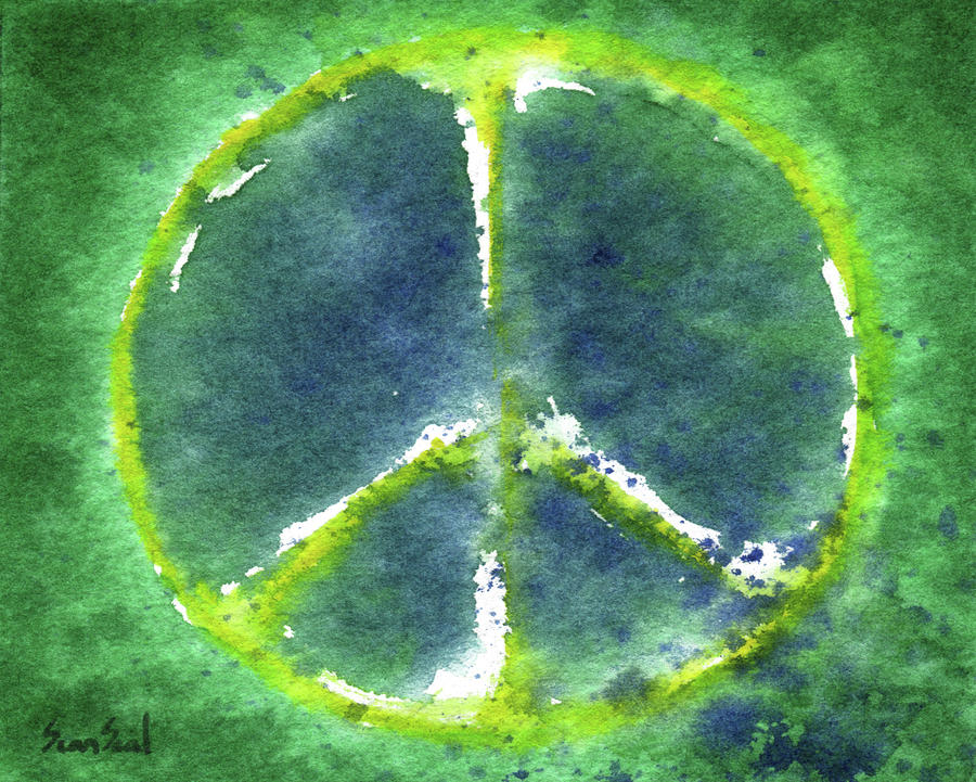 900x721 Peace Day 2011 Painting By Sean Seal - Analogous Painting