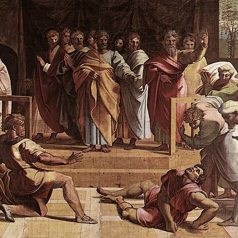 491x491 Instrumental Music And Nadab And Abihu The Covenant Of The Law Vs - Ananias And Sapphira Painting