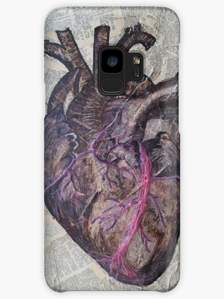 750x1000 Anatomical Heart Illustration, Original Painting, Old Dictionary - Anatomical Heart Painting