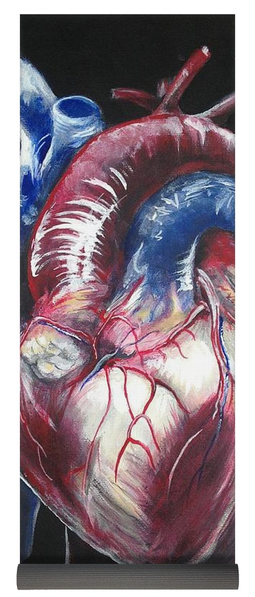 500x1171 Anatomical Heart Yoga Mat For Sale By Tyler Haddox - Anatomical Heart Painting