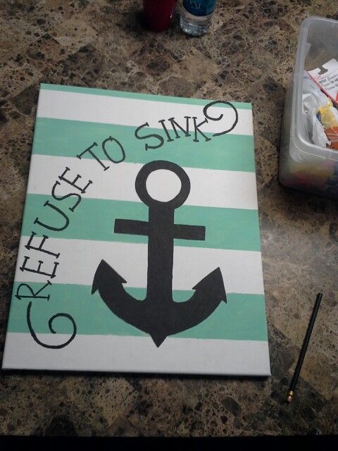 480x640 I Don'T Like The Refuse To Sink Thing But The Anchor And Stripes - Anchor Canvas Painting