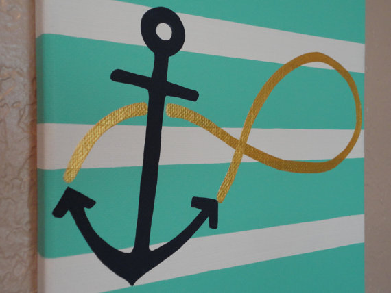 570x428 Items Similar To Hand Painted Infinity Anchor Canvas Hebrews 619 - Anchor Canvas Painting