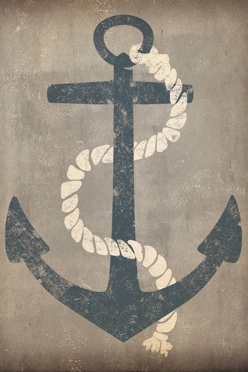 500x750 Nautical Anchor' By Ryan Fowler Graphic Art On Wrapped Canvas - Anchor Canvas Painting