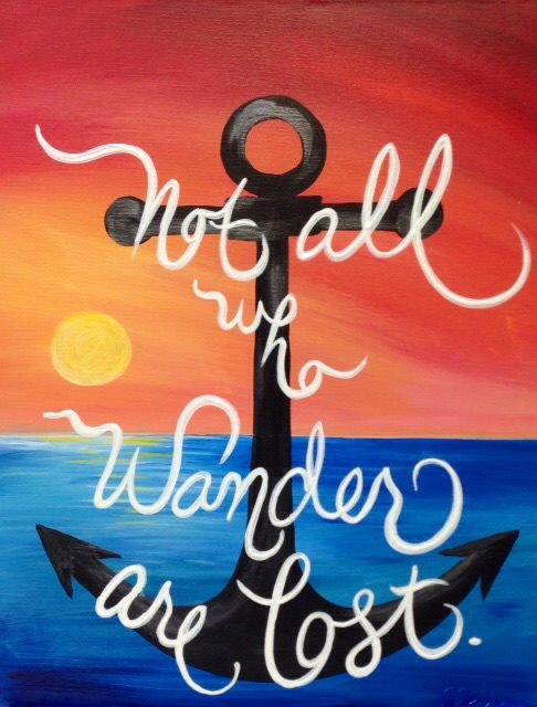 486x640 Canvas Anchor Not All Who Wander - Anchor Canvas Painting