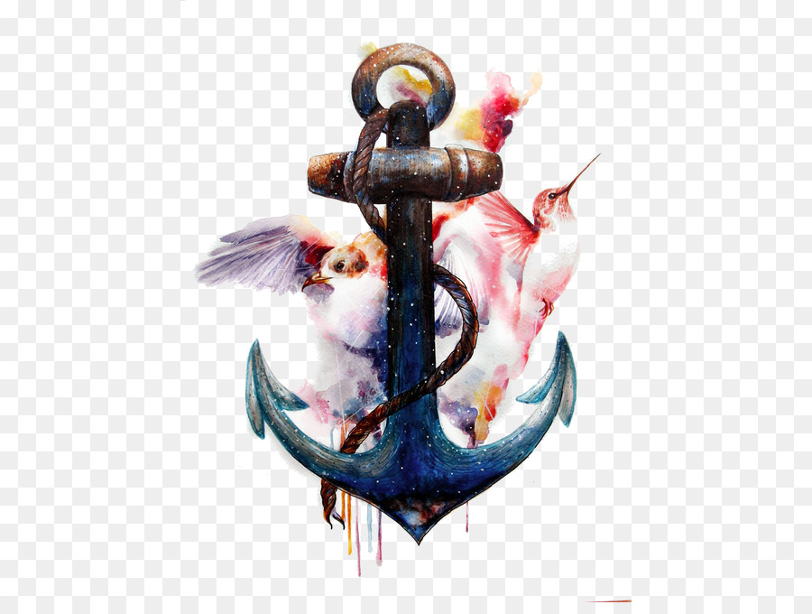 900x680 Anchor Watercolor Painting Tattoo Art - Anchor Painting