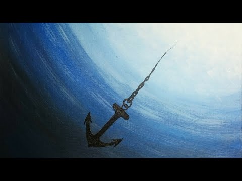 480x360 Anchor Silhouette In Water Painting - Anchor Painting