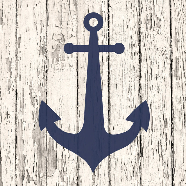 640x640 Blue Anchor Painting Print On Wrapped Canvas - Anchor Painting