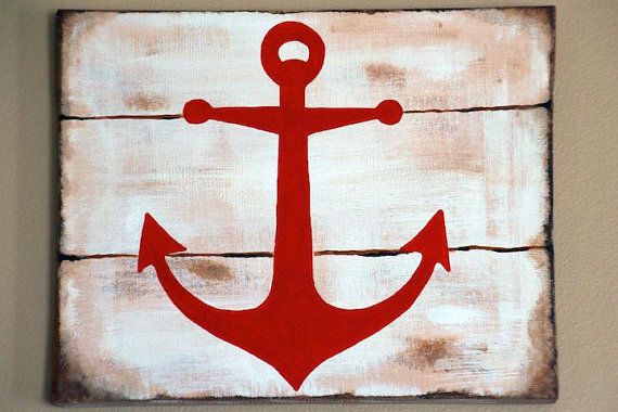 570x380 8x10 Nautical Anchor Acrylic Painting By Addismommy13 On Etsy - Anchor Painting