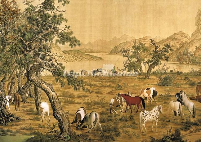 648x458 One Hundred Horses - Ancient Chinese Painting