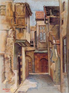 236x315 Old Damascus By Syrian Artist Abdalnasser Alshaal Syrian - Ancient Damascus Painting
