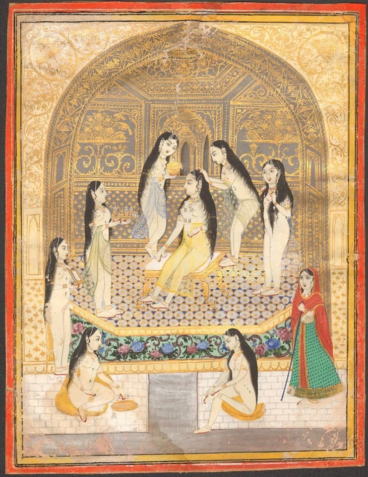 742x960 Indian Miniature Painting Jaipur Alwar, Opaque Color Heightened - Ancient Indian Painting