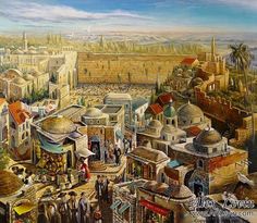 236x205 Israel Painting Of Jerusalem Original Watercolor Of Landscape - Ancient Jerusalem Painting