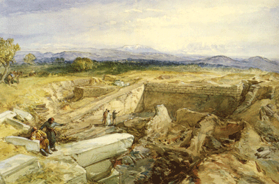 400x263 Schliemann's Excavations - Ancient Troy Painting