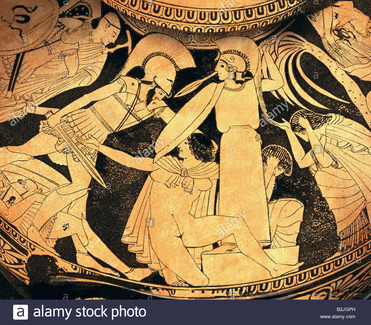 1300x1139 Fine Arts, Ancient World, Greece, Vase Painting, Hydria, Downfall - Ancient Troy Painting