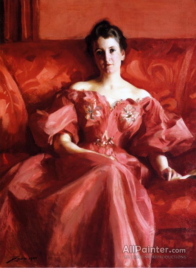 658x900 Anders Zorn Portrait Of Mrs. Howe (Nee Deering) Oil Painting - Anders Zorn Painting