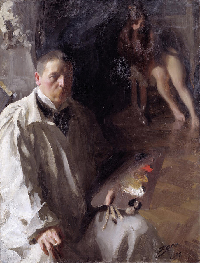 686x900 Self Portrait Painting By Anders Zorn - Anders Zorn Painting