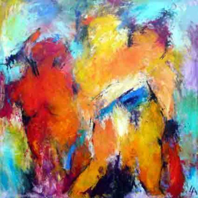 640x640 Lars Henning Andersen Artwork Sumo Original Painting Acrylic - Andersen Painting