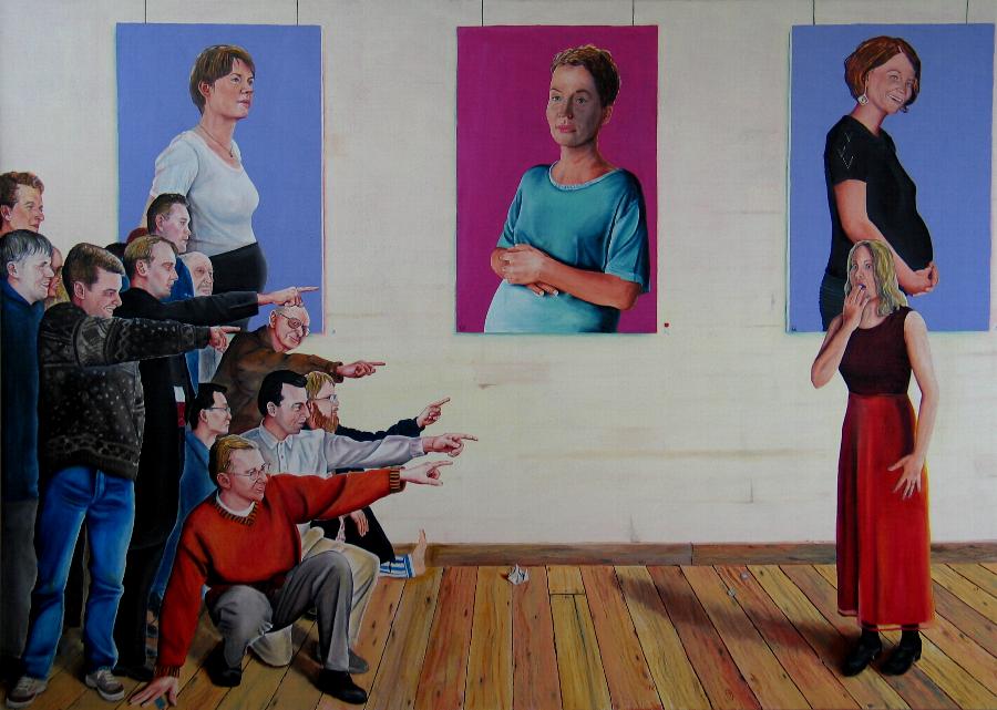 900x641 Pregnant By Lars Andersen, Painting Of 140x200 Cm - Andersen Painting