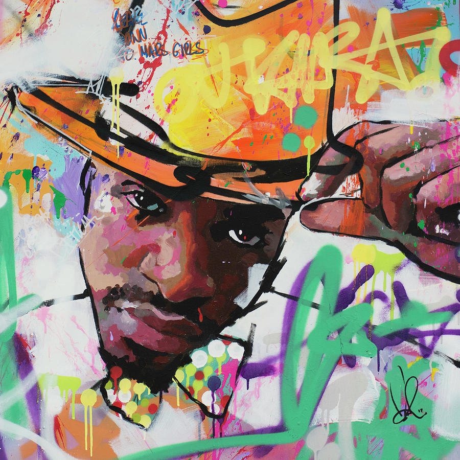 900x900 Andre 3000 Painting By Richard Day - Andre 3000 Painting