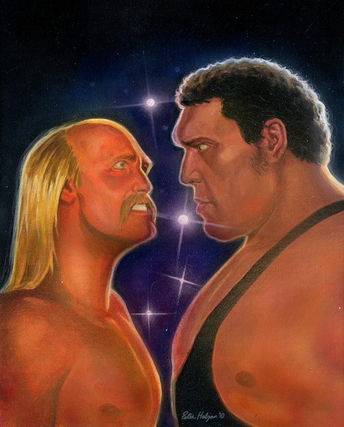 709x879 Hulk Hogan Vs Andre The Giant By Habjan81 - Andre The Giant Painting