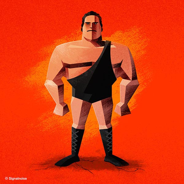 600x600 Wwe Superstars Character Art Andre The Giant Digitalart.io - Andre The Giant Painting