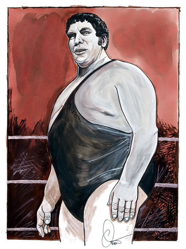 600x800 Andre The Giant Art Print By Dave Olsen - Andre The Giant Painting