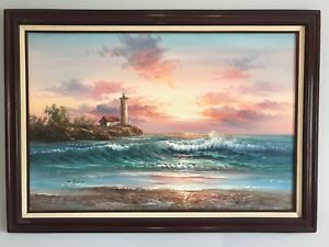 300x225 M. Andrea Signature Lighthouse Painting Ebay - Andrea Painting