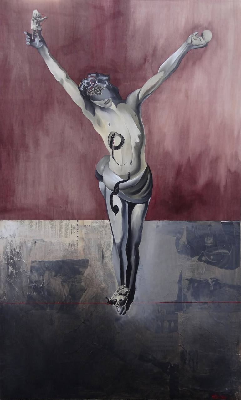 770x1279 Saatchi Art Christ Androgynous Painting By Bonin - Androgynous Painting