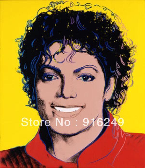 600x695 Handpainted Andy Warhol Pop Art Paintings Michael Jackson Oil - Andy Warhol Painting