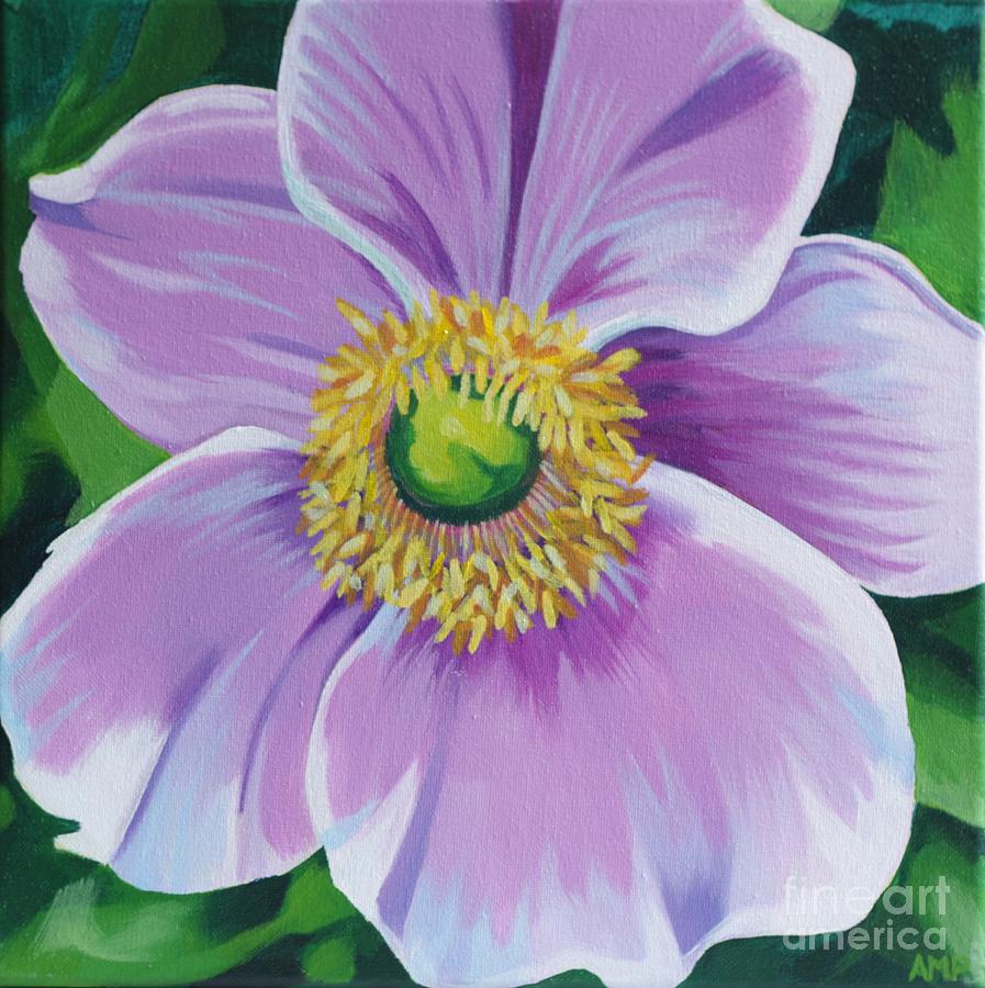 897x900 Japanese Anemone Painting By Annie Pierson - Anemone Painting