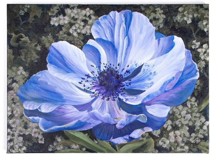 720x539 Luminous Flowers In Acrylic Acrylic Paintings, Acrylics - Anemone Painting