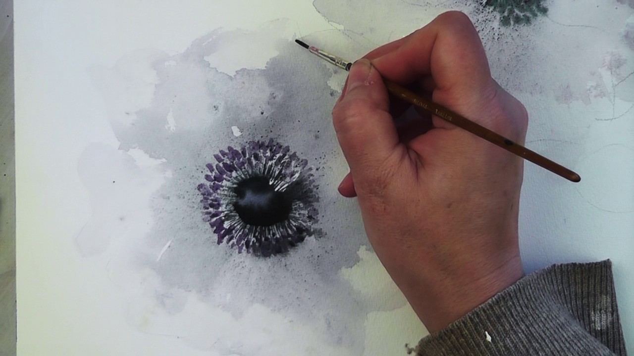 1280x720 White Anemones In Watercolour, Peinture Aquarelle - Anemone Painting