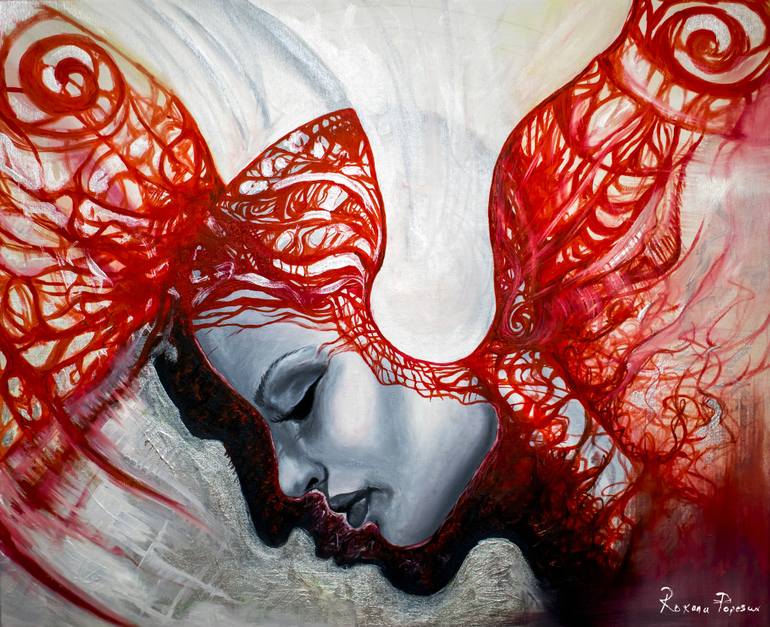 770x627 Saatchi Art Angel And Devil Painting By Roxana Popescu - Angel And Devil Painting