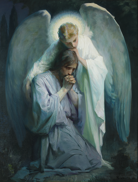 Angel Comforting Jesus Painting at PaintingValley.com | Explore ...