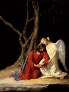 240x320 Image - Angel Comforting Jesus Painting