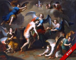 300x240 Angels Comfort Afflicted Jesus Painting Bible Christian Art Real - Angel Comforting Jesus Painting