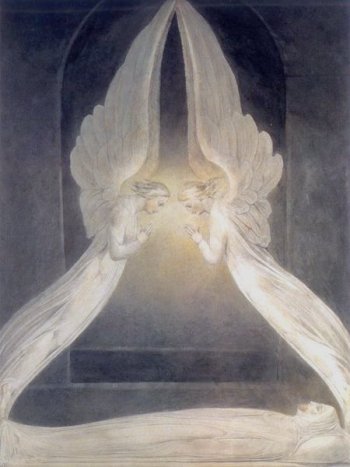 350x467 William Blake's Angels - Angel Comforting Jesus Painting