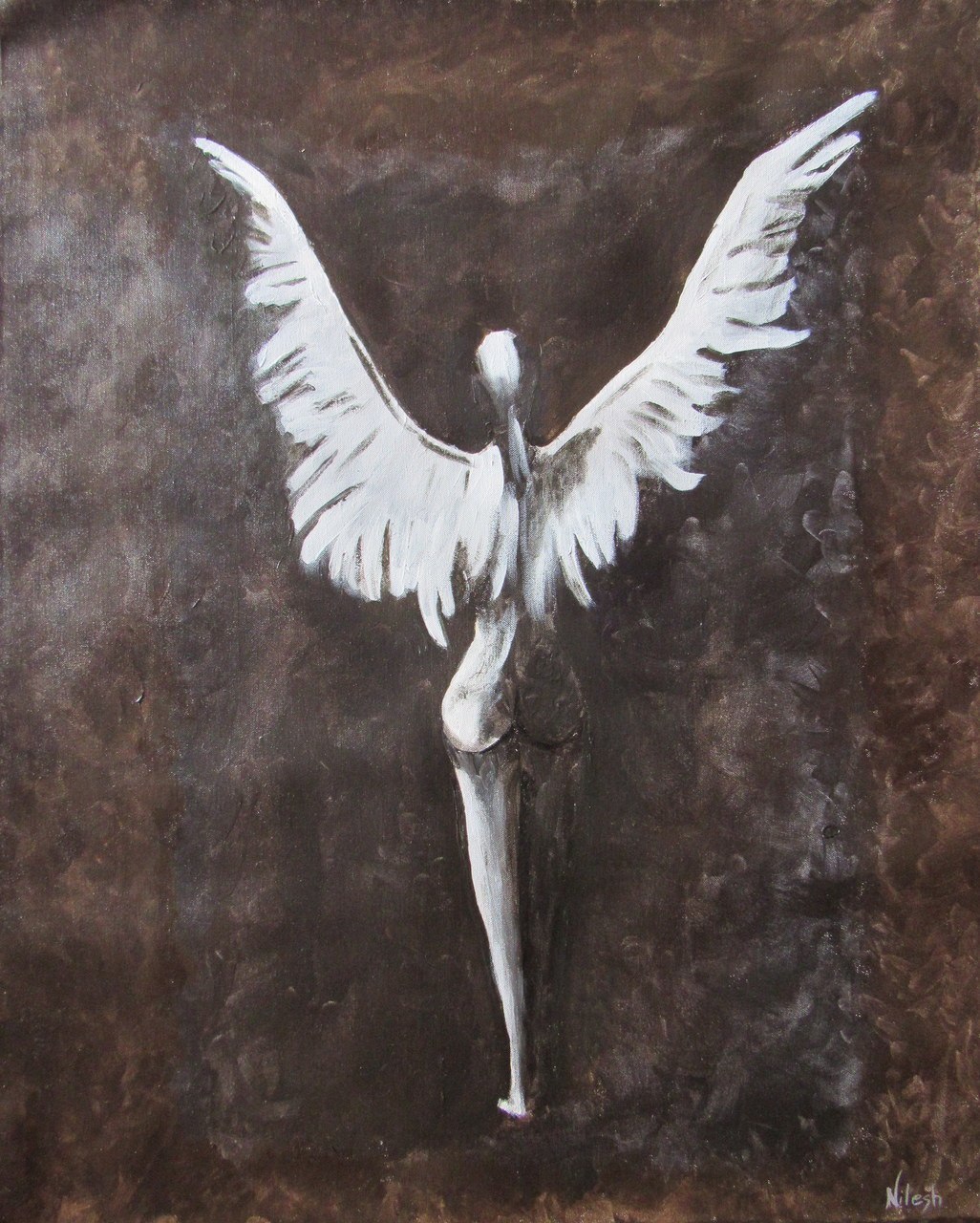 1026x1280 Buy Angel And Demon Within By Nilesh Pimpale@ Rs. 7190. Code - Angel Demon Painting