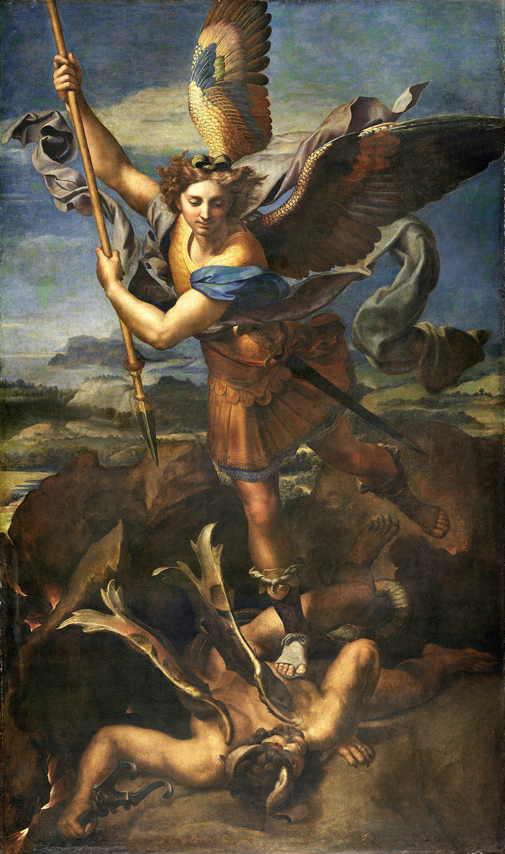 1006x1700 Surrounded By Angels, Including Fallen Ones The Catholic Sun - Angel Devil Painting