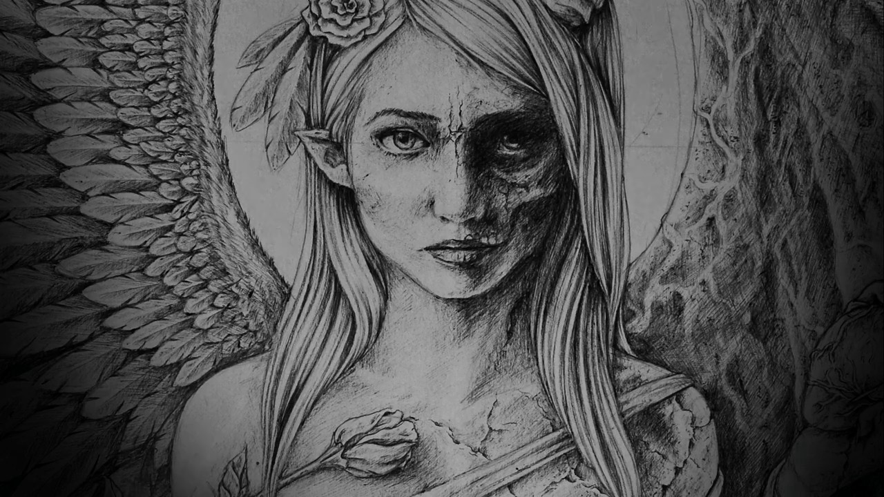 1280x720 Drawing An Angel Devil - Angel Devil Painting