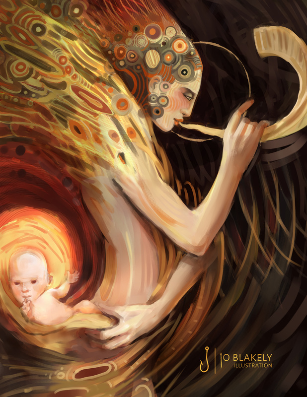 618x800 The Archangel Gabriel, Digital Painting - Angel Gabriel Painting