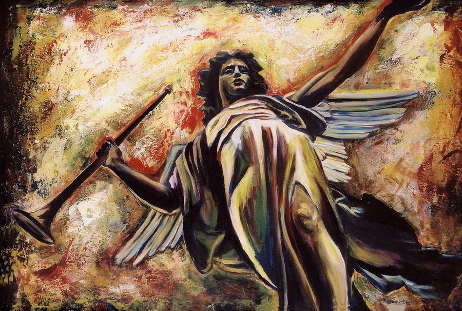 900x606 The Archangel Gabriel Painting By Sheila Diemert - Angel Gabriel Painting