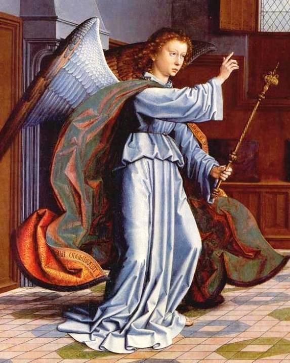 573x718 Angel Paintings By The Masters Famous Painting Of The Archangel - Angel Gabriel Painting